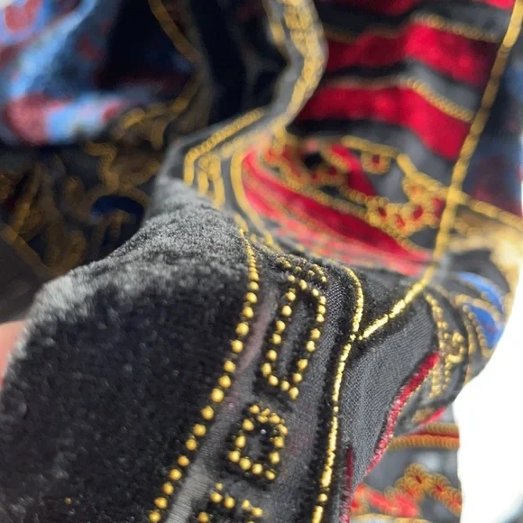 Oscar de la Renta Vintage Royal Velvet Cut Out Mesh Art Long Rectangle Scarf - Picture 9 of 16